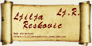 Ljilja Resković vizit kartica